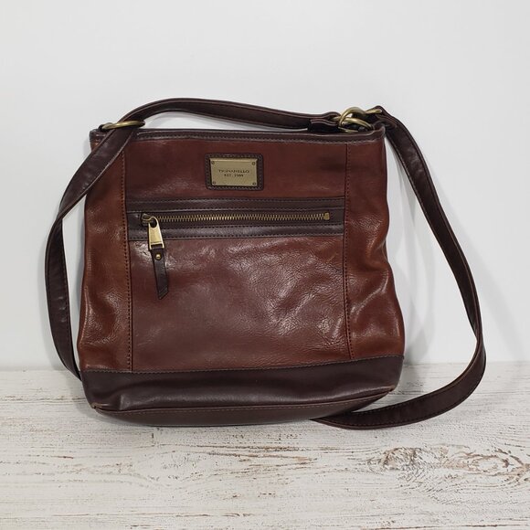 Tignanello Brown Leather Purse Shoulder Bag Crossbody - Picture 1 of 7